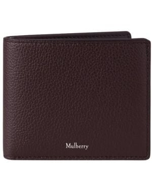 Mulberry 8 Card Grained Leather Wallet - Purple