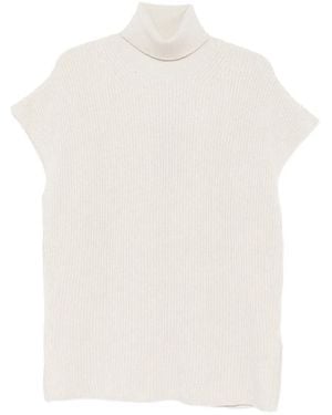 Max Mara Mstcobalto Ribbed-Knit Sleeveless Sweater - White