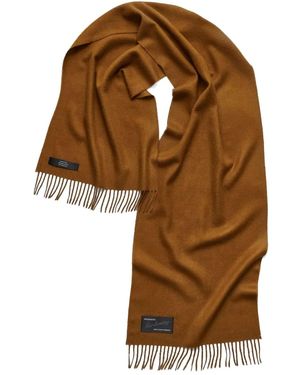 MAGNIBERG Fringed Wool Scarf - Brown