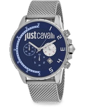 Just Cavalli Mesh-Strap 44Mm Watch - Blue