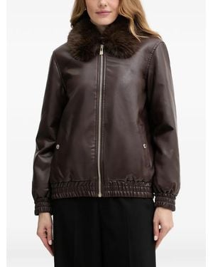 Morgan Fur Collar Zip Jacket - Black