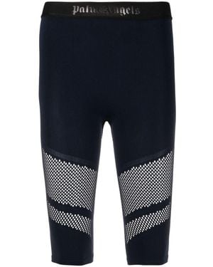 Palm Angels Slim-Fit Mesh-Detail Shorts - Blue