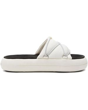 Moon Boot Icon Lace-Up Platform Slides - White