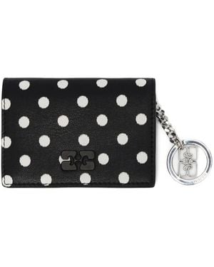 Ganni Bou Logo-Charm Wallet - Black