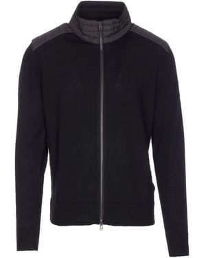 Belstaff High-neck Patched-logo Cardigan - Blue