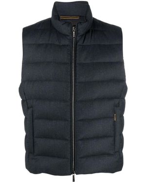 Moorer Zipped Padded Gilet - Blue