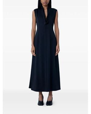 Jil Sander V-Neck Midi Dress - Blue
