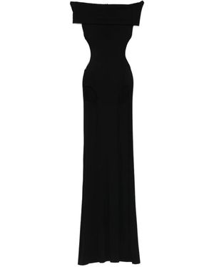 COWBOYS OF HABIT Off-Shoulder Cutout Maxi Dress - Black