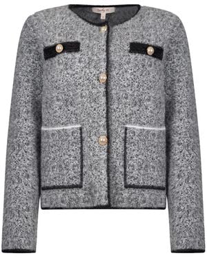Rene' Derhy Elyna Bouclé Pearl-Button Jacket - Gray