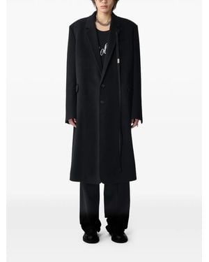 Ann Demeulemeester Manteau Single-Breasted Coat - Black