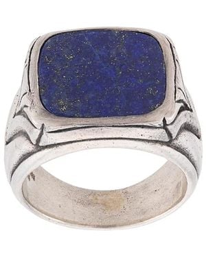 John Varvatos Signet Engraved Ring - Blue