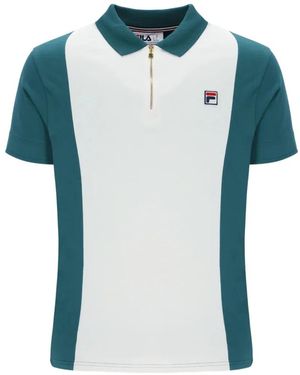 Fila Pierro Zip-Up Polo Shirt - Blue