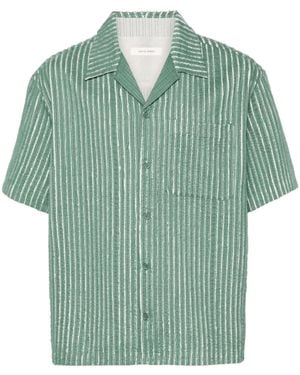 Craig Green Hand-Frayed Striped Shirt - Green