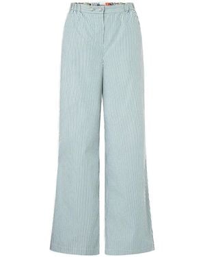 CAMILLA Striped Wide-Leg Trousers - Blue