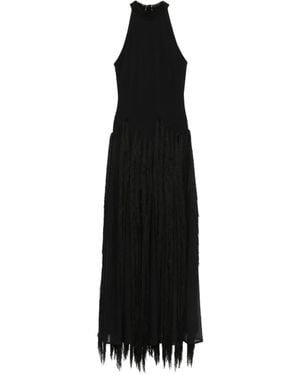 Bless Tassel Crocheted Maxi Dress - Black