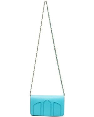 Delage Umhängetasche Aus Gekörntem Leder - Blau