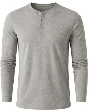 Patrick Assaraf Button Henley T-Shirt - Grey