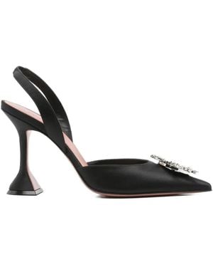 AMINA MUADDI 95Mm Crystal-Embellished Begum Sling Mules - Black