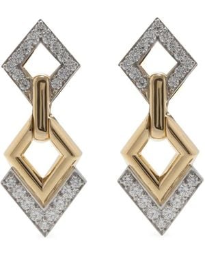 David Webb Boucles D'Oreilles Pendantes Serties De Diamants - Metallic