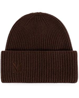 Max Mara Ribbed Cashmere Beanie - Brown