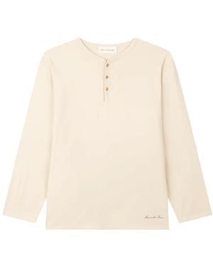 MAN ON THE BOON. Henley-Neck T-Shirt - Natural
