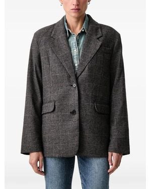 Levi's Check-Pattern Notched-Lapel Blazer - Black