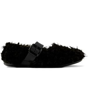 CAMPERLAB Wabi Buckle-Fastening Furry Flat Pumps - Black