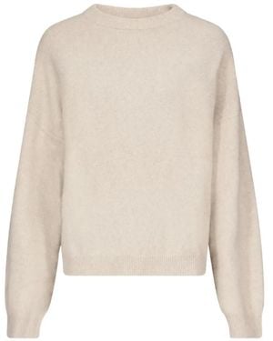 Loulou de Saison Tristan Lds Pullover Mit Überschnittenen Schultern - Weiß