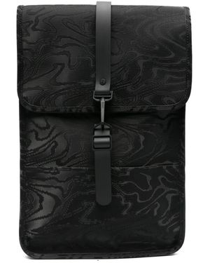 Rains Swirl-Print Buckle-Fastening Backpack - Black