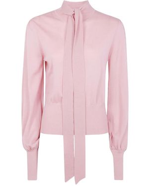 Zimmermann Jersey Pussybow con lazo en el cuello - Rosa
