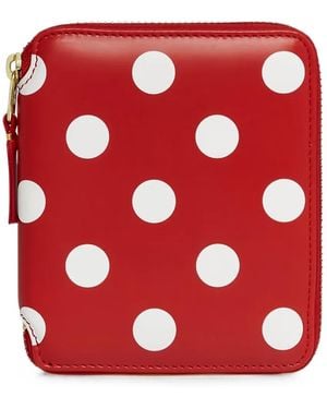 Comme des Garçons Portemonnaie Mit Polka Dots - Rot