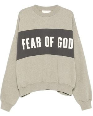 Fear Of God Cropped Relaxed Panelled Sweatshirt - White