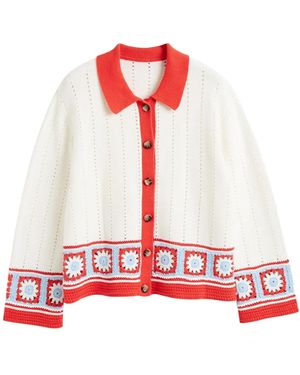 Chinti & Parker Crochet-Knit Shirt - Red