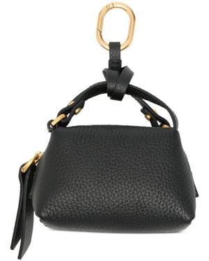 Gianni Chiarini Pebbled Leather Bag Charm - Black