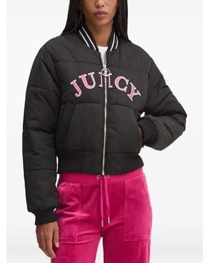 Juicy Couture Embroidered Quilted Jacket - Black