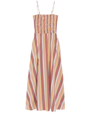 Faithfull the Brand Anniken Maxi Striped Smocked Dress - Pink