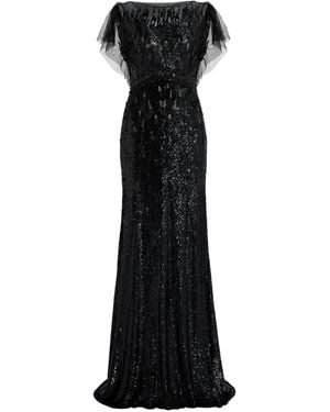 Jenny Packham Magnolia Sequin-Embellished Dress - Black