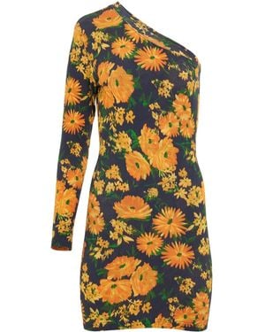 Balenciaga Floral-Print Dress - Yellow
