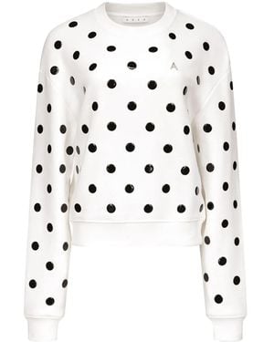 Area Polka-Dot Cotton Sweatshirt - White