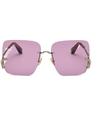Roberto Cavalli Snake Collection Rimless Sunglasses - Pink