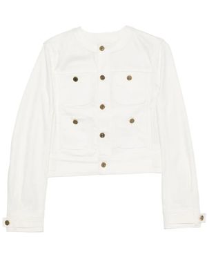 Balmain Patch-Pocket Denim Jacket - White