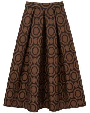 Lunatica Milano Zenith Jacquard Midi Skirt - Brown