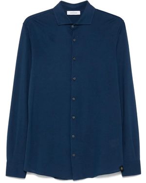 Gran Sasso Button-Down Cotton Shirt - Blue