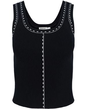Jonathan Simkhai Nailah Stitch-Detail Knitted Top - Black