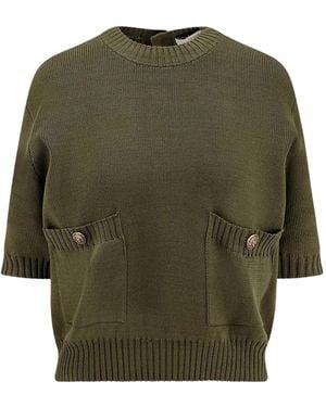 Golden Goose Button-Detailed Pocket Jumper - Green