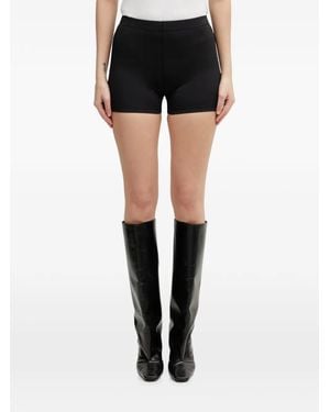 Vetements Logo-Embroidered Mini Shorts - Black