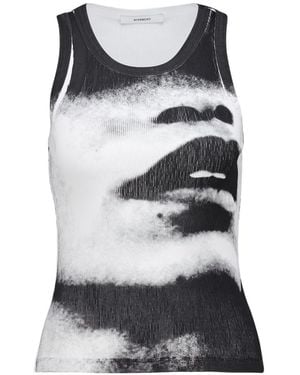 Givenchy Artistic-Print Fitted Tank Top - Grey
