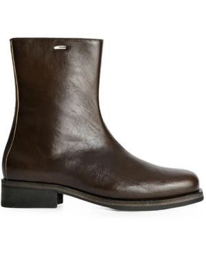 Our Legacy Camion Logo-Plaque Side-Zip Boots - Brown