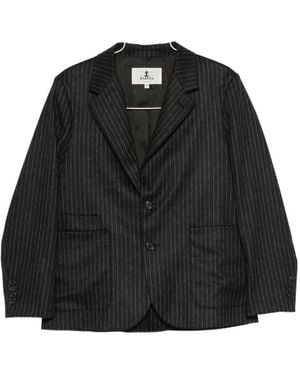 Barena Pinstripe-Pattern Notched-Lapels Jacket - Black