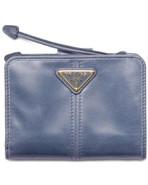 Prada Small Leather Wallet - Blue